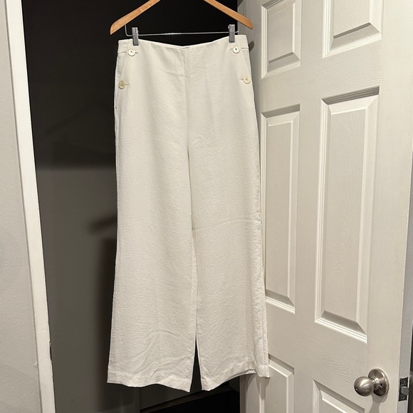 J Crew cream wide leg sailor style trousers - Picture 1 of 8